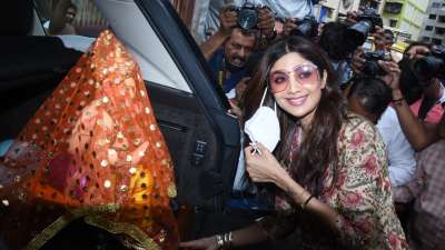 Like every year, Bollywood actress Shilpa Shetty welcomed Lord Ganesha to her house.