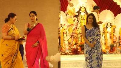 Durga Puja 2021: Kajol, Sumona Chakravarti turn heads as they celebrate saptami with family; see pics