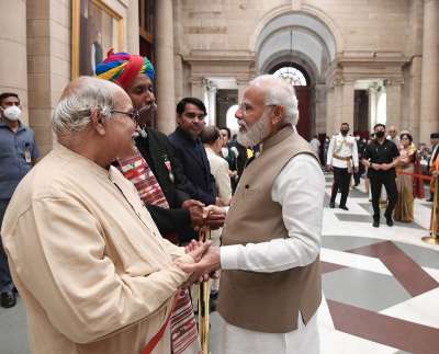 &amp;nbsp;
The prime minister said in a tweet: &quot;Attended the first of the Padma Award ceremonies for the years 2020 and 2021.
I felt extremely happy to see grassroots level achievers being recognised for their exemplary efforts to further public good. Congratulations to all those who have been conferred the #PeoplesPadma&quot;.