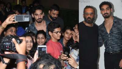 Suniel Shetty and Ahan Shetty surprise fans as they visit Jio Drive-in theatre in Bandra during Tadap's screening