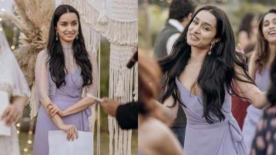 Shraddha Kapoor sets bridesmaids outfit goals in a chic lavender gown at best friend's wedding| PICS