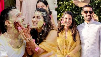 Dr. Sheetal paints a pretty picture for her Haldi ceremony. Hair