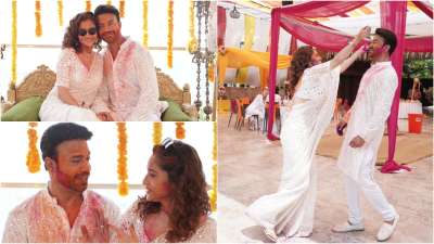 Ankita Lokhande, Vicky Jain's first Holi after their wedding is all about fun and colours. The pictures of the couple have gone viral on social media. Take a look!