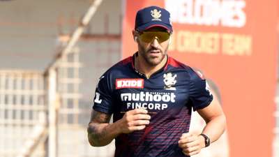 FAF during RCB's training session ahead of the IPL 2022