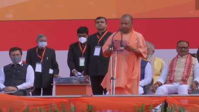 BJP's Yogi Adityanath takes oath as the Chief Minister of Uttar Pradesh for the second consecutive term.