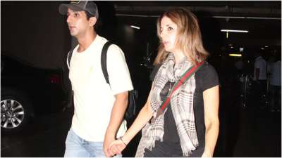 Actor Arslan Goni walked hand-in-hand with Sussanne Khan after they returned from Goa. Before the, Hrithik Roshan and Saba Azad also held hands as they were clicked at the airport