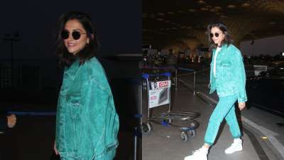 On Monday evening, Deepika Padukone was spotted at the Mumbai airport in a green demin jacket paired with matching jeans and a white t-shirt.&amp;nbsp;
&amp;nbsp;