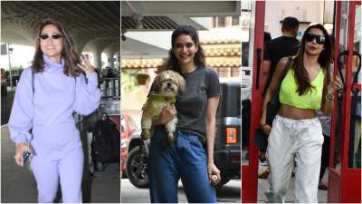 Celebrities Hina Khan, Malaika Arora, Karishma Tanna and Urfi Javed were spotted out and about in Mumbai as the weekend kicked in. Check out how the divas dressed up for their respective outings