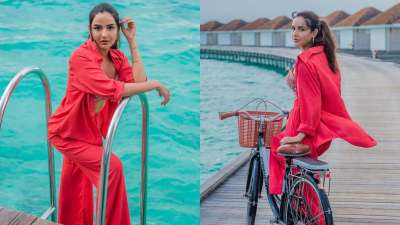 If it isn't your best hair day, go with a cute side ponytail just like Jasmin Bhasin did during her Maldives vacations. Gather all your hair on one side and let a few hair strands frame your face.