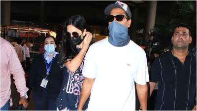 Katrina Kaif and Vicky Kaushal were snapped in Mumbai as they returned from their Maldives vacation. The Bollywood star couple celebrated Katrina's birthday in the island nation with friends and family