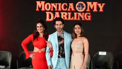 Rajkummar Rao, Huma Qureshi and Radhika Apte, who are gearing for the release of their upcoming film, Monica O My Darling, graced the trailer launch event on Monday. 