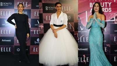 At an awards night in Mumbai, Bollywood stars including Deepika Padukone, Janhvi Kapoor and Rakul Preet Singh arrived in style