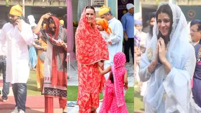 On the occasion of Guru Nanak Jayanti or Gurpurab, Bollywood celebrities stepped out in Mumbai to visit the gurudwara and pray to the lord