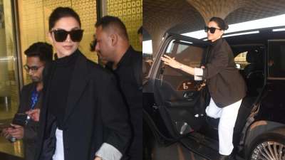 Deepika Padukone is the queen of airport fashion. Today, the actress was snapped at Mumbai airport nailing the dual-toned monochromatic look like a boss. 

