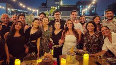 Inside pics from Esha Deol's birthday: As Bollywood actress Esha Deol turned a year older, she had a blast and joining her were her close friends and family members. She also posted a photo with her parents and veteran actors Hema Malini and Dharmendra.
