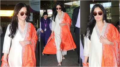 Katrina Kaif's latest airport look has once again caught the attention of netizens. As the actress stepped out in a loosely fitted kurta, fans were quick to ask if the actress is expecting a child with husband Vicky Kaushal.
