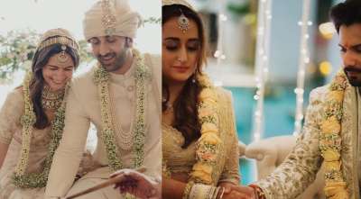 Here are five dazzling wedding photos of Bollywood celebs including Ranbir Kapoor-Alia Bhatt, Varun Dhawan-Natasha Dalal, and others