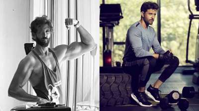 Hrithik Roshan's gym outfit is the major fashion goal. A simple oversized Ganji makes those biceps look more prominent. Along with it, a tight-fitted full sleeves T-shirt with track pants is also a way to style your workout regime.