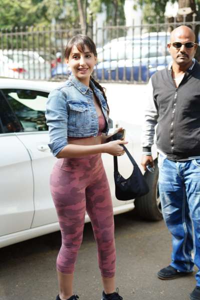 The sizzling dancing diva Nora Fatehi was spotted in a sporty outfit in Andheri