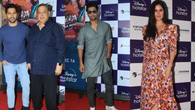 Govinda Naam Mera was screened in Mumbai. Varun Dhawan, Kiara Advani, Katrina Kaif among others were present at the event