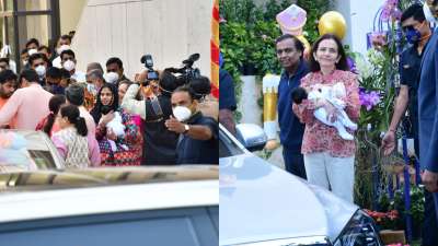 Mukesh and Nita Ambani extended a warm welcome to their daughter Isha Ambani and her husband Anand Piramal who arrived at the Ambani residence in Mumbai with their twins