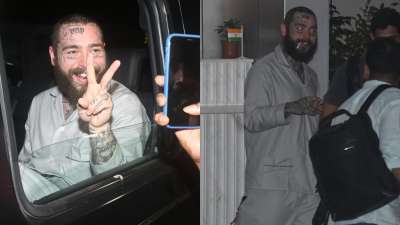 American rapper Post Malone arrived in Mumbai, India at a private airport ahead of his first gig in the country on December 10. He will be performing as part of the Zomato Feeding India Concert at  Mahalaxmi Race Course in Mumbai 