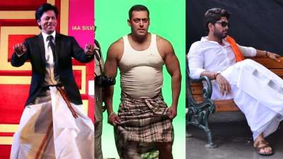 Shah Rukh Khan, Salman Khan and Allu Arjun acing 'lungi' with utmost grace. 