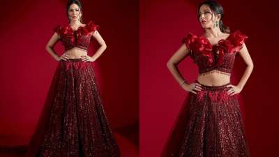 If you are looking for a stunning evening lehenga, then this has to be on your wish list.