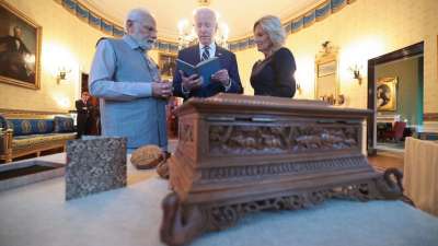 PM Modi exchanged gifts with First Lady, US President Joe Biden