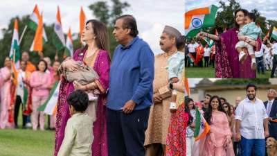Nita Ambani, Mukesh Ambani celebrate 77th Independence Day