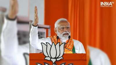 Prime Minister Narendra Modi addresses a public meeting ahead of Lok Sabha elections, in Jagtial, Telangana on Monday.
