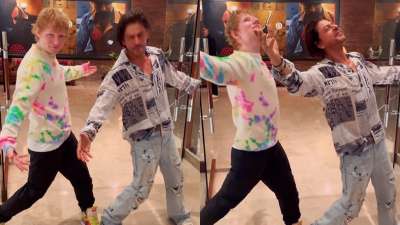 Ed Sheeran recreates Shah Rukh Khan's iconic signature pose with actor,  Farah Khan shares video