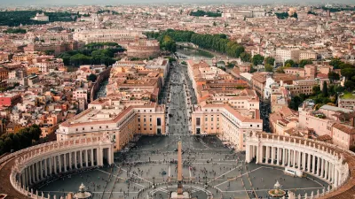 Vatican City, covering 44 hectares (0.17 square miles), is the smallest independent state in the world. It is entirely surrounded by the city of Rome, Italy.