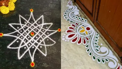 Pongal 2025 Rangoli Designs Ideas: Decorate your house with these beautiful designs on Bhogi Pongal