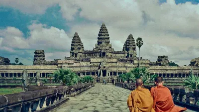 Angkor Wat is ranked at the top among the most iconic and largest religious monuments in the world. It is located in Siem Reap, Cambodia.