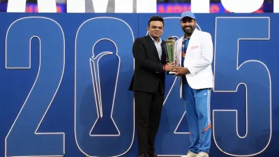 ICC Chairman Jay Shah handed over the Champions Trophy to India skipper Jay Shah. Having witnessed the heartbreak of the ODI World Cup 2023 closely as the BCCI Secretary, the delight on the face of Shah after India&#039;s victory was evident.