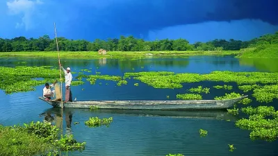 Majuli in Assam is the largest inhabited river island in the world. It spans over 350 square kilometers. It's a haven for bird watchers — home to a variety of migratory and resident birds, especially during the winter. Majuli in Assam is the largest inhabited river island in the world. It spans over 350 square kilometers. It's a haven for bird watchers — home to a variety of migratory and resident birds, especially during the winter.