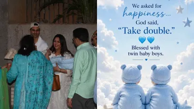 Divyanka Tripathi and Vivek Dahiya welcomed twin boys after 10 years of marriage. In March, the couple had announced their pregnancy. Divyanka Tripathi and Vivek Dahiya welcomed twin boys after 10 years of marriage. In March, the couple had announced their pregnancy.