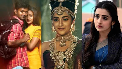 South Indian actress Trisha Krishnan has been part of several successful films over the years, including multiple collaborations with Thalapathy Vijay. Their on-screen pairing has often received strong appreciation from fans. From romantic blockbusters like Ghilli to major commercial hits like Leo and the Ponniyin Selvan films, here’s a look at some of her highest-grossing films. South Indian actress Trisha Krishnan has been part of several successful films over the years, including multiple collaborations with Thalapathy Vijay. Their on-screen pairing has often received strong appreciation from fans. From romantic blockbusters like Ghilli to major commercial hits like Leo and the Ponniyin Selvan films, here’s a look at some of her highest-grossing films.