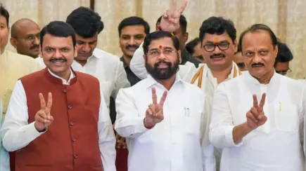 Devendra Fadnavis with Eknath Shinde and Ajit Pawar.