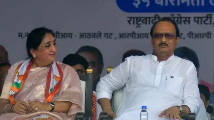 Sunetra Pawar with her late husband Ajit Pawar/ File photo