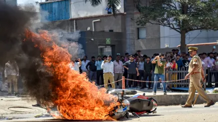 Noida workers' protests turned violent on Monday. 
