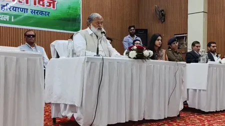 Haryana Minister Anil Vij during the District Grievance