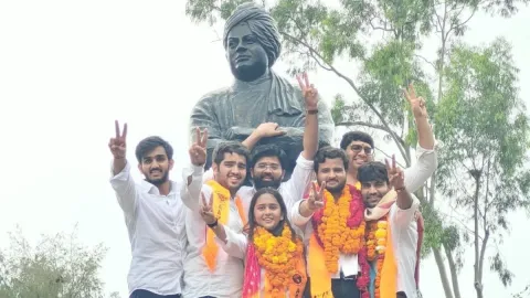 ABVP clinched all 3 key posts in DUSU Election 2026. 