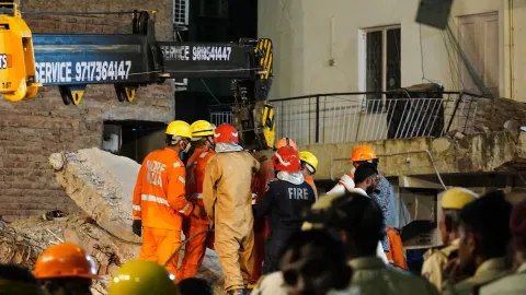 Rescue operations continue in Delhi's Satya Niketan.