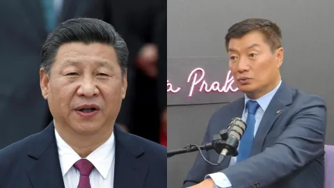 Xi Jinping with Lobsang Sangay