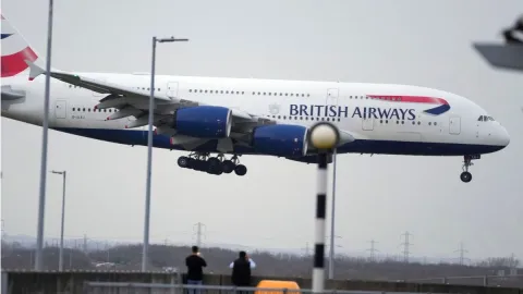 The British Airways flight was operating from London to