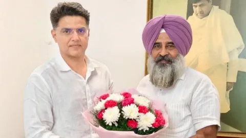 Punjab Congress' new president Pargat Singh with Sachin