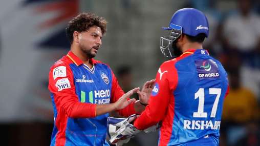 Kuldeep Yadav and Rishabh Pant against LSG on April 12, 202