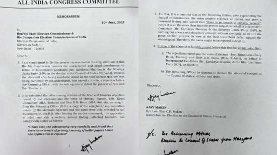 India Tv - Ajay Maken's letter to EC